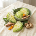 Agni Fermented Golden Kraut ingredients: cabbage, turmeric, and ginger