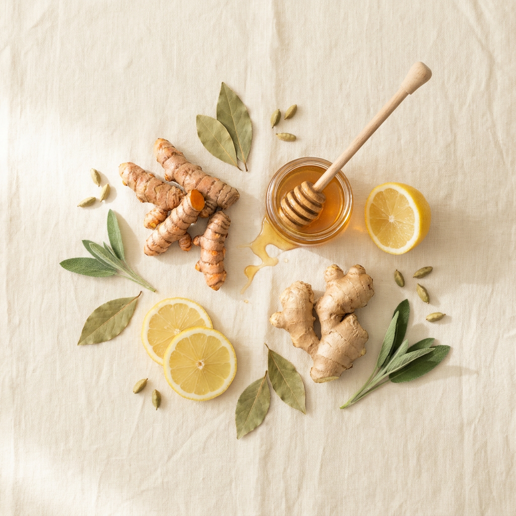 Agni Fermented Fire Honey ingredients: turmeric, ginger, lemon, and raw honey